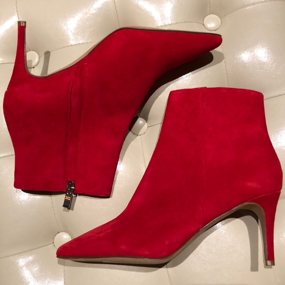 Nordstrom Halogen genuine leather/suede red boots